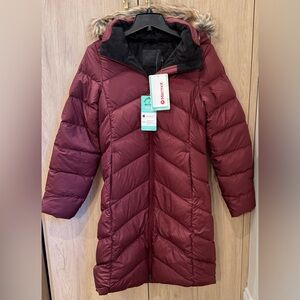 NWTs Marmot Women’s Montreaux Long Down Coat. Port Royal. Small